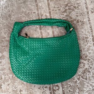 Anthropologie Emerald Woven Hobo Bag